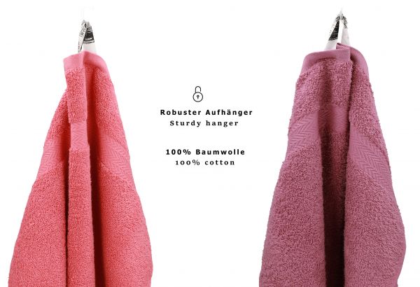 Betz 10 Piece Towel Set PREMIUM 100% Cotton 10 Guest Towels 30x50 cm colour raspberry and wild-berry