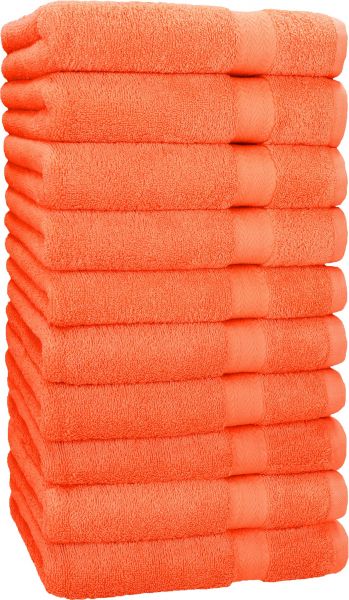 Betz 10 Asciugamani PREMIUM 100% cotone dimensioni 50x100 cm colore arancio sanguinello