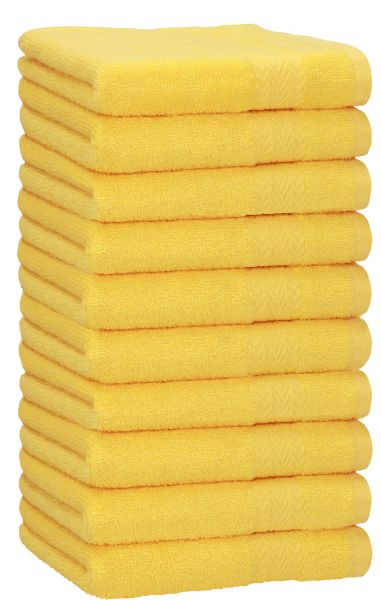 Betz Paquete de 10 toallas de lavabo PREMIUM 100% algodón tamaño 50x100 cm color amarillo