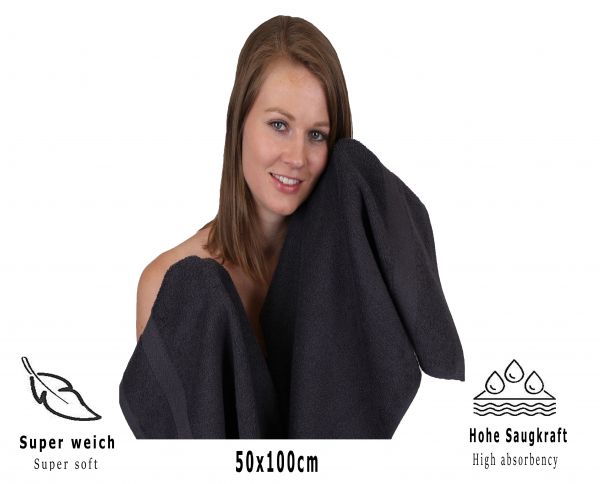Betz 10 Hand Towels PREMIUM 100% cotton size 50x100 cm colour graphite