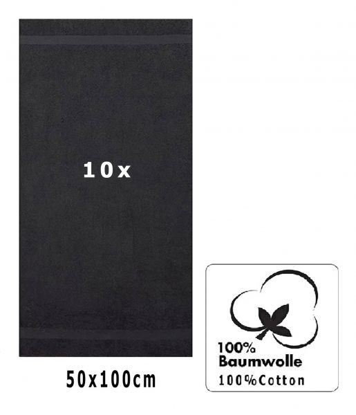 Betz 10 Hand Towels PREMIUM 100% cotton size 50x100 cm colour graphite