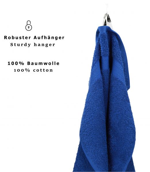 Betz 10 pièces de serviettes PREMIUM 100% coton taille 50x100 cm couleur bleu royal