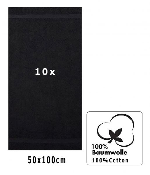 Betz 10 Asciugamani PREMIUM 100% cotone dimensioni 50x100 cm colore nero