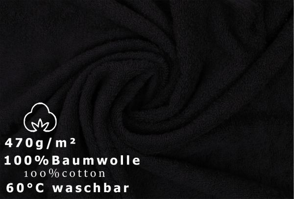 Betz Paquete de 10 toallas de lavabo PREMIUM 100% algodón tamaño 50x100 cm color negro