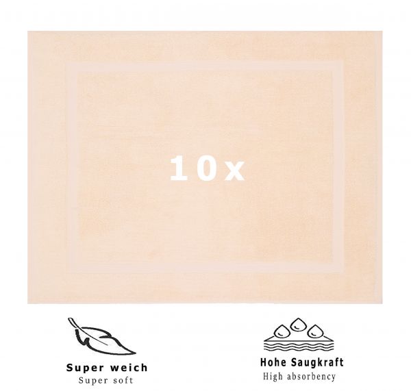 Betz 10 alfombras de baño PREMIUM 50x70 cm 100% algodón calidad 650 g/m² color beige