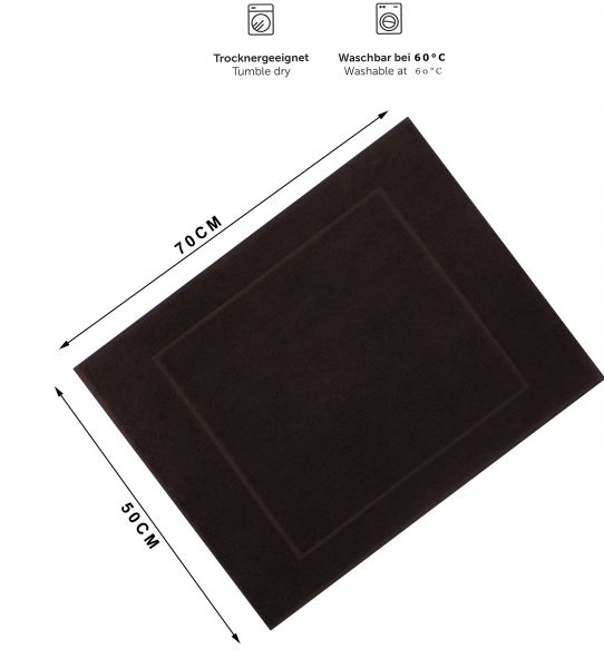 Betz 10 alfombras de baño PREMIUM 50x70 cm 100% algodón calidad 650 g/m² color marrón oscuro