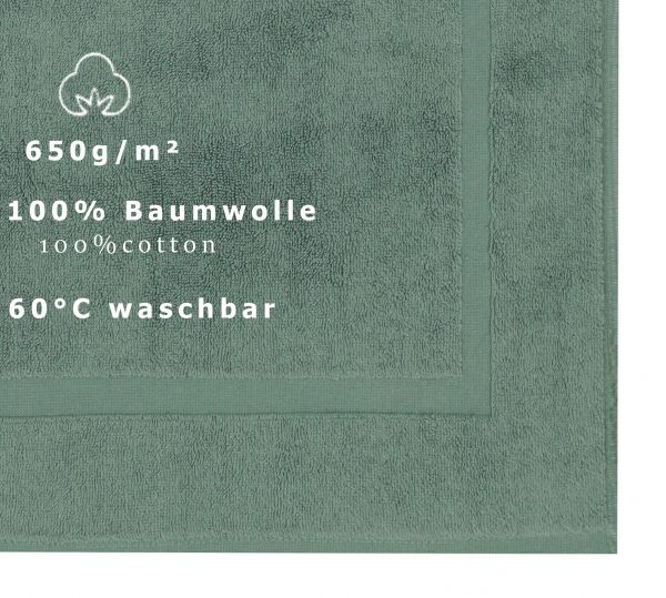 Betz 10 Stück Badvorleger Badematte PREMIUM 100% Baumwolle Größe 50x70 cm Qualität 650g/m² Farbe tannengrün
