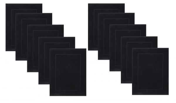 Betz 10 alfombras de baño PREMIUM 50x70 cm 100% algodón calidad 650 g/m² color negro