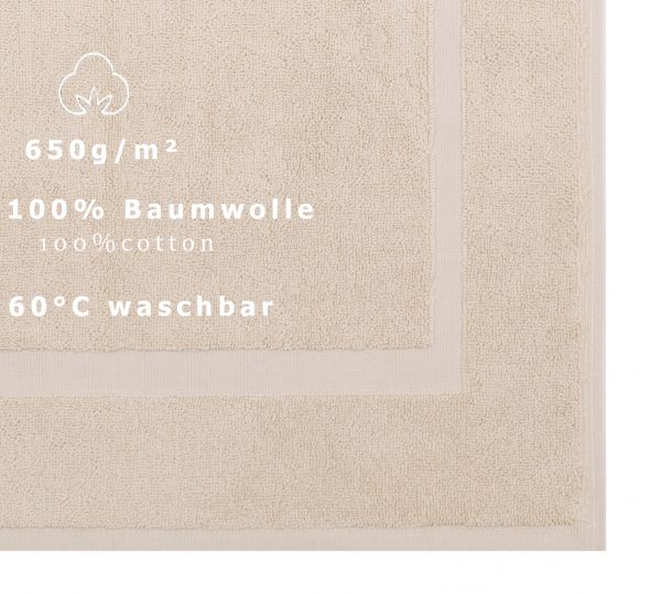 Betz tapis de bain PREMIUM taille 50x70 cm 100% coton qualité 650 g/m²  couleur sable