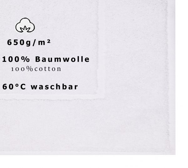 Bath Mat colour: white, size: 50 x 70 cm “Premium” Quality: 650 g/m²