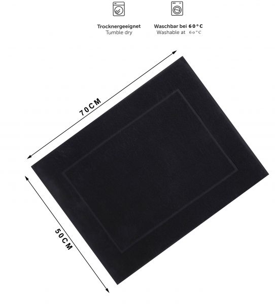 Betz Tapis de bain taille 50x70 cm 100% Coton qualité 650 g/m² Premium couleur noir