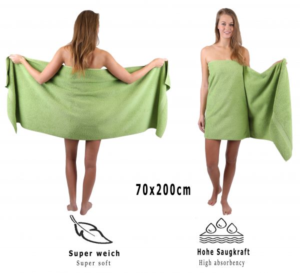 Betz 6 toallas de sauna PREMIUM 100% algodón 70x200 cm color verde manzana