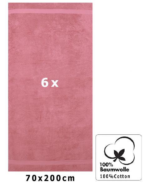 Betz 6 SaunaTowels PREMIUM 100% coton size 70x200 cm colour old rose