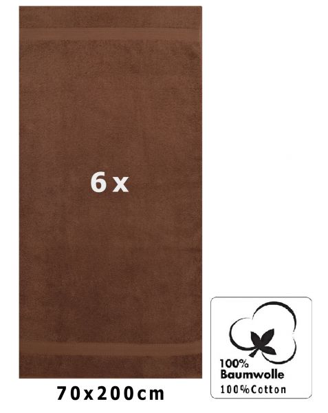 Betz 6 asciugamani da sauna teli da sauna PREMIUM misure 70x200 cm 100% cotone colore marrone