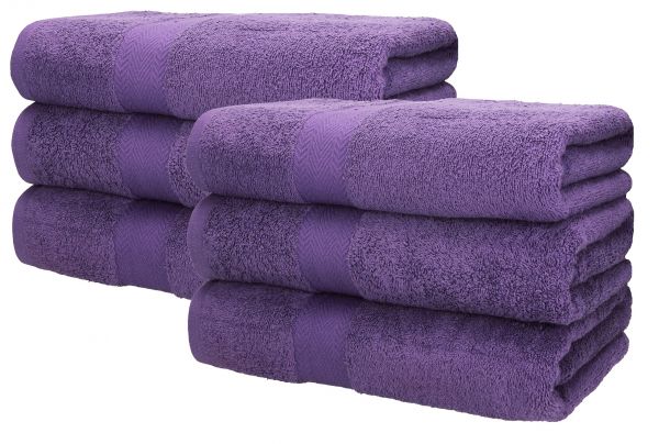 Betz lot de 6 serviettes à sauna Premium 100% coton taille 70 x 200 cm couleur violet