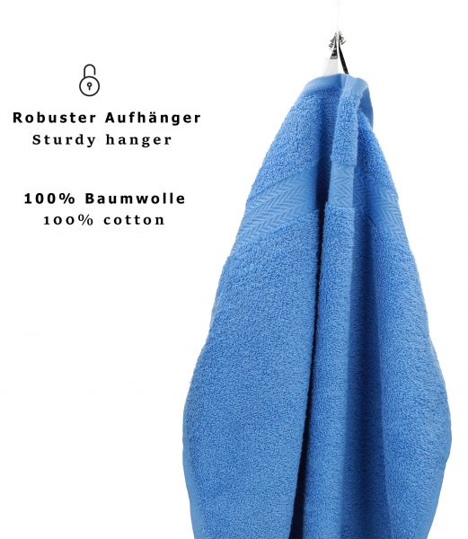 Betz 6 asciugamani da sauna teli da sauna PREMIUM misure 70x200 cm 100% cotone colore azzuro