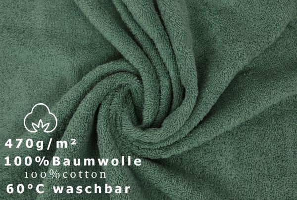 Betz Lot de 6 serviettes à sauna XXL de qualité supérieure 100 % coton serviette de plage éponge taille 70 x 200 cm couleur vert sapin