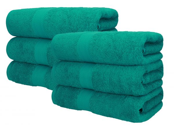 Betz lot de 6 serviettes à sauna Premium 100% coton taille 70 x 200 cm couleur vert émeraude