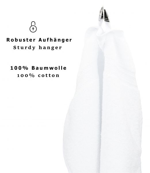 Betz 6 Stück Saunatücher PREMIUM Größe 70 cm x 200 cm Saunatuch Saunahandtuch Set 100% Baumwolle Badetuch Strandtuch Farbe weiß