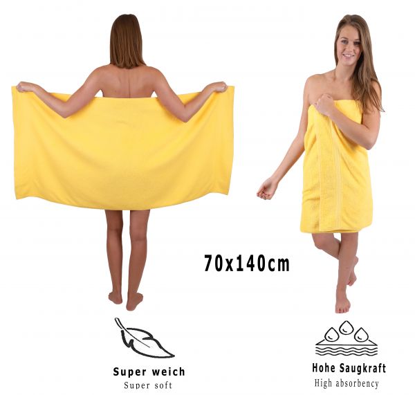 Betz 6 Piece Bath Towels Set PREMIUM 100% Cotton colour yellow