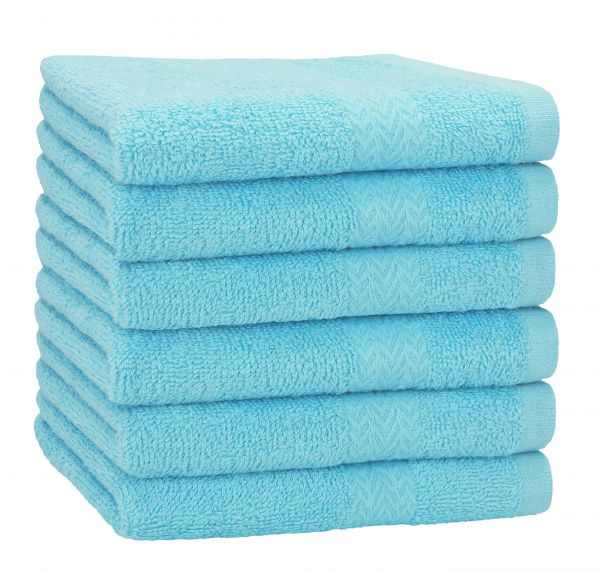 Betz lot de 6 serviettes de bain draps de bain Premium 100% coton taille 70 x 140 cm couleur turquoise