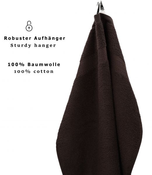 Betz 6 Stück Duschtücher PREMIUM Größe 70 cm x 140 cm 100% Baumwolle Farbe dunkelbraun