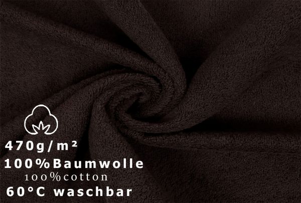 Betz 6 Stück Duschtücher PREMIUM Größe 70 cm x 140 cm 100% Baumwolle Farbe dunkelbraun