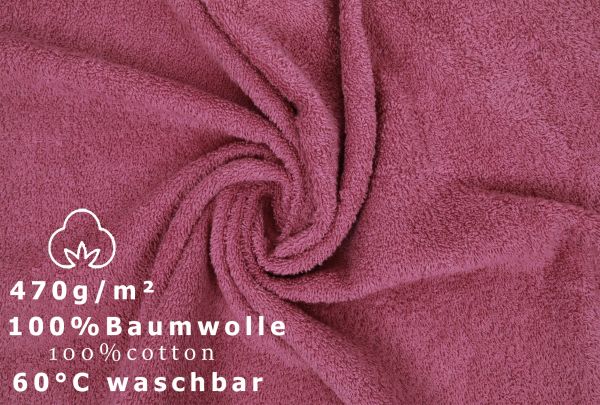 Betz 6 Stück Duschtücher PREMIUM Größe 70 cm x 140 cm 100% Baumwolle Farbe beere