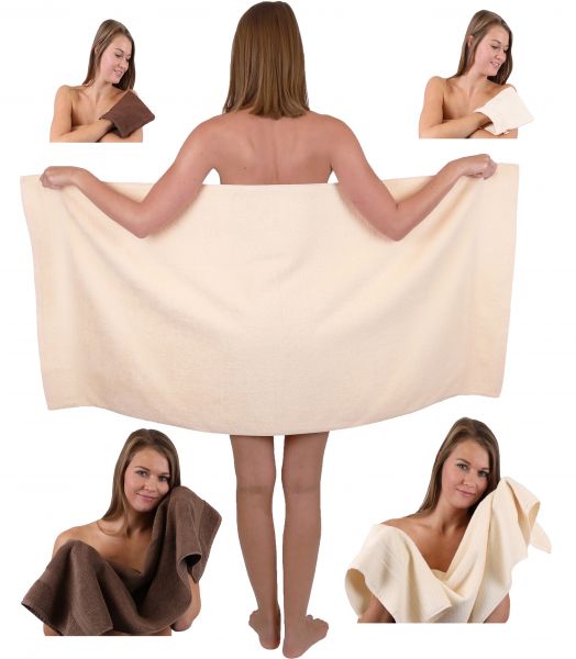 Betz 5 piece towel set SINGLE Pack 100% cotton 1 bath towel 2 hand towels 2 wash mitts