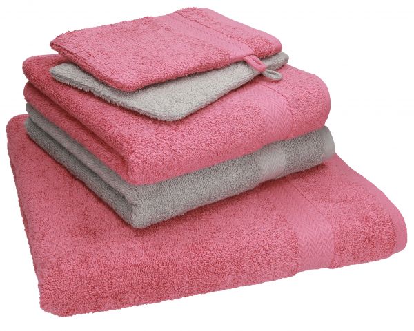 Betz Juego de toallas de 5 piezas SINGLE pack 100% algodón 1 toalla de baño 2 toallas de mano 2 manoplas de baño