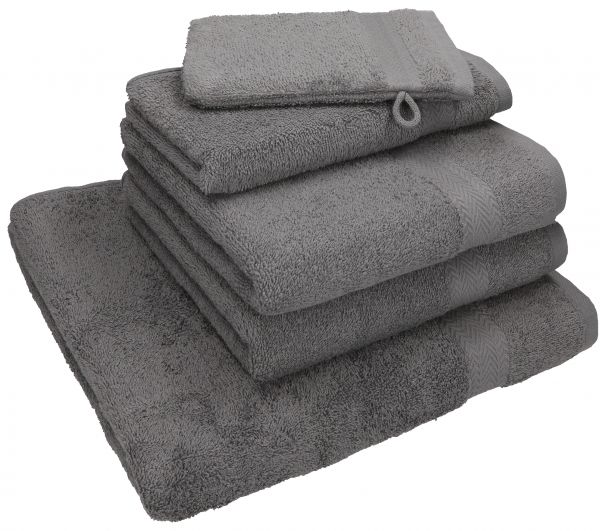 Betz 5 pezzi set di asciugamani NICE Pack 100% cotone 1 asciugamano per la  doccia
