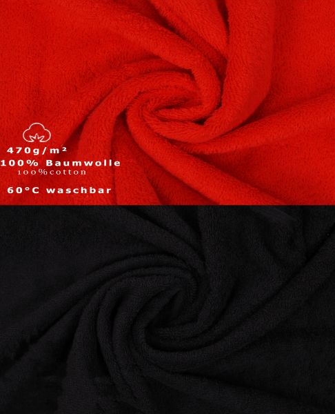 Betz Juego de 10 toallas PREMIUM 100% algodón de color rojo y negro