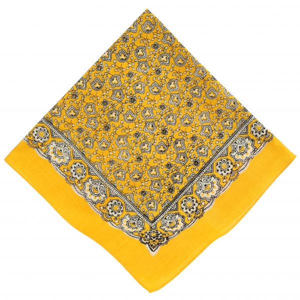 Lot de 3 bandanas classiques à motif paisley  55 x 55 cm en 100% coton, couleur: jaune