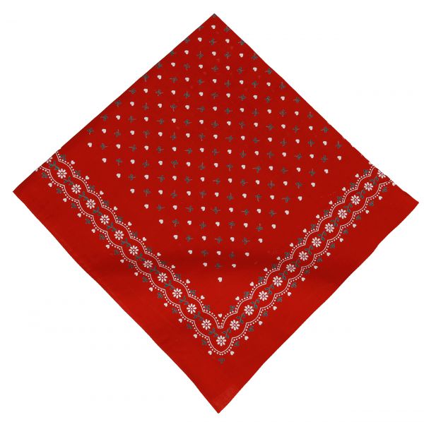 Betz paquete de 3 pañuelos bandanas con motivo de corazones tamaño aprox. 55x55cm 100% algodón color rojo