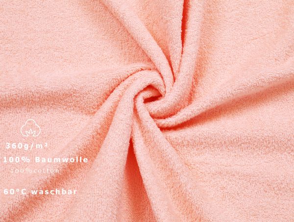 Set di 10 asciugamani da bagno Palermo: 6 asciugamani e 4 asciugamani da bagno di Betz, 100 % cotone, colore albicocca