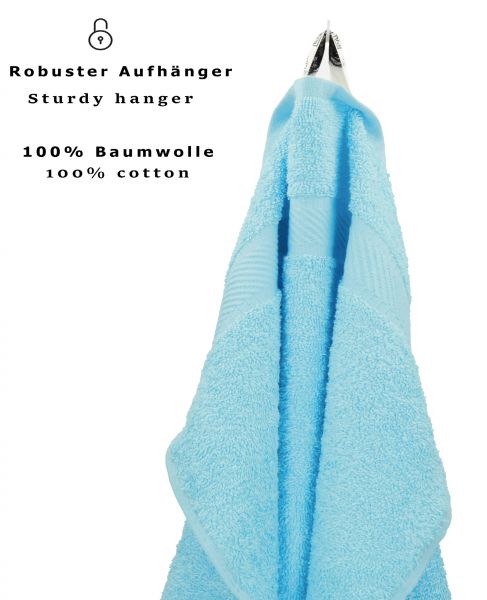 Betz 10-tlg. Handtuch-Set PALERMO 100%Baumwolle 4 Duschtücher 6 Handtücher Farbe türkis