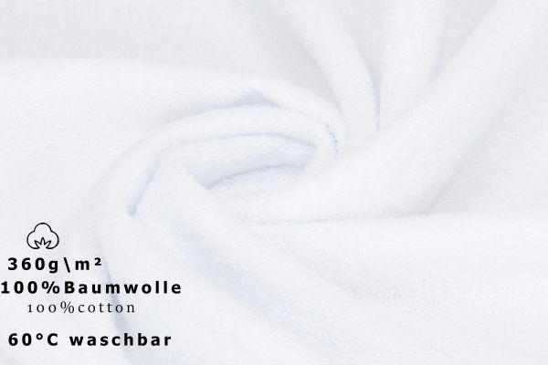 Set di 10 asciugamani Palermo: 4 guanti da bagno 16 x 21 cm, 6 asciugamani 50 x 100 cm, colore: bianco, qualità 360 g/m² di Betz