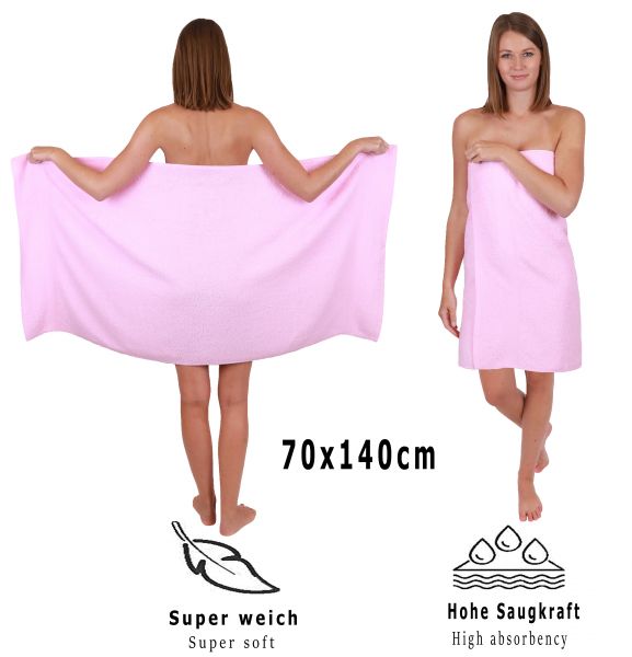 Set di 8 asciugamani da bagno Palermo: 6 asciugamani e 2 asciugamani da bagno di Betz, 100 % cotone, colore rosa