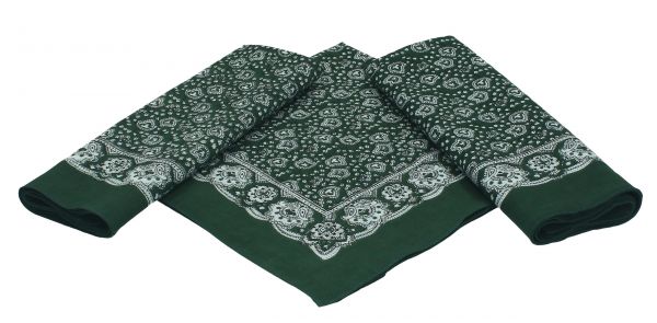 Betz 3er Pack Nickituch Bandana Richtfesttuch Halstuch klassisches Paisleymuster Größe 55 x 55cm 100% Baumwolle Farbe grün