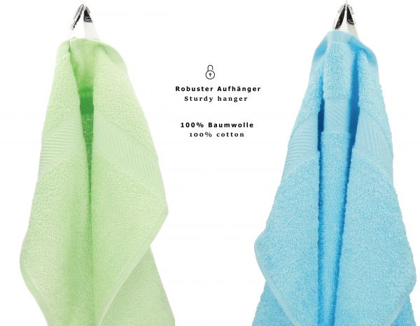 8 Piece Hand Bath Towel Set PALERMO colour: green & turquoise size: 50x100 cm 70x140 cm by Betz
