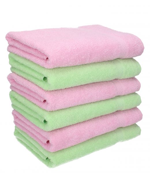 6 piece Hand Towel Set PALERMO Colour: green & rose Size: 50x100 cm by Betz