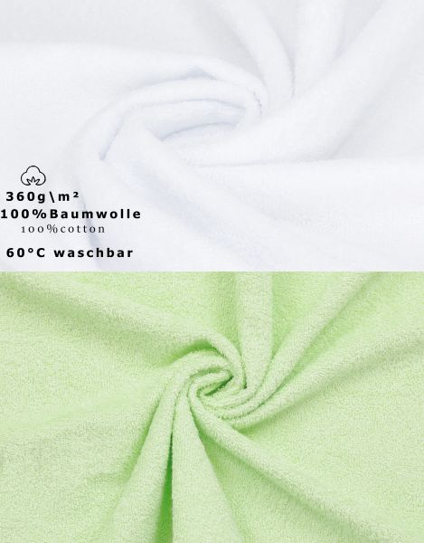 Set di 2 asciugamani da bagno 70 x 140 cm Palermo, 100 % cotone, colore verde e bianco di Betz