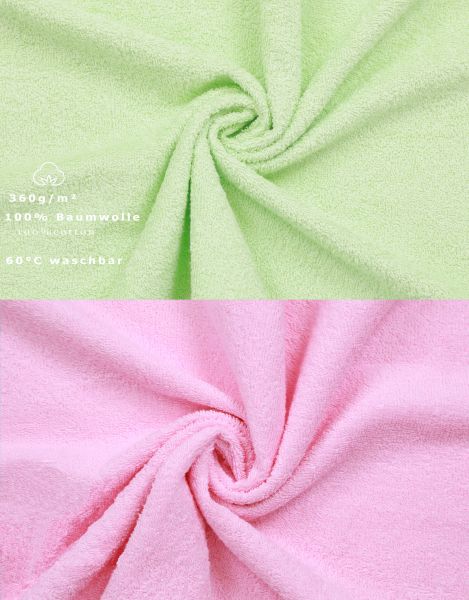 Set di 2 asciugamani da bagno 70 x 140 cm Palermo, 100 % cotone, colore verde e rosa di Betz