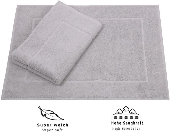 Betz Paquete de 2 alfombras de baño PREMIUM 50x70 cm 100% algodón calidad 650 g/m²