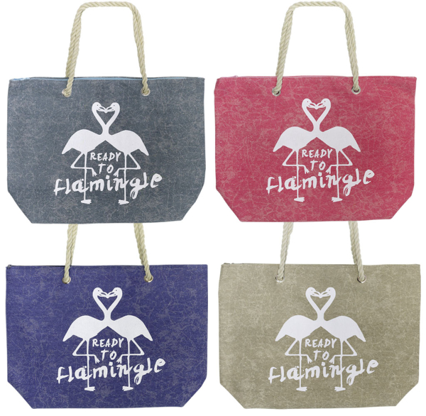 Betz Bolso de playa bolso de mano bolso hombro bolso de compras FLAMINGO  tamaÃ±o