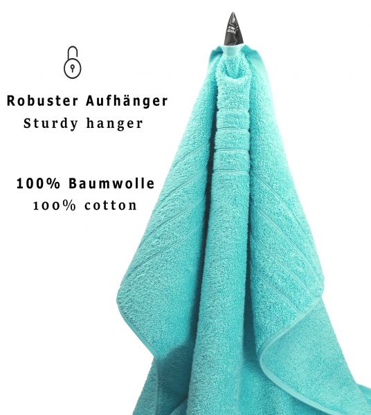 Betz Set di 4 asciugamani da bagno DELUXE qualità 430 g/m² colore: turchese