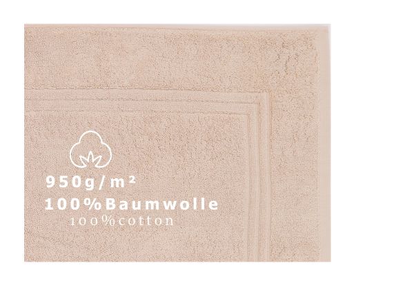 Betz Luxus Badvorleger Badematte Duschvorlage GOLD Größe 50x70 cm Qualität 950g/m² 100% Baumwolle Farbe beige