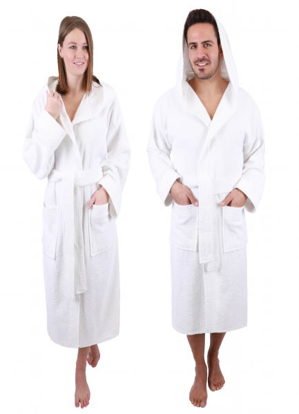 Betz bathrobe with hood PARIS 100% cotton for men and women twotone sizes S-XXL