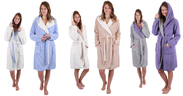 Betz Bademantel mit Kapuze Wende Saunabademantel Wellness Kiel für Damen und Herren