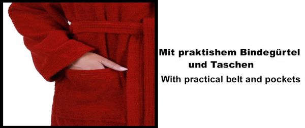 Betz Baumwolle Bademantel mit Kapuze für Herren - Saunabademantel - langer Bademantel - Saunamantel - FULDA